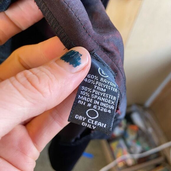 Vintage 90s Flocked Velvet Trim A-Line Midi Skirt Maroon and Black Holiday Party - Picture 3 of 8